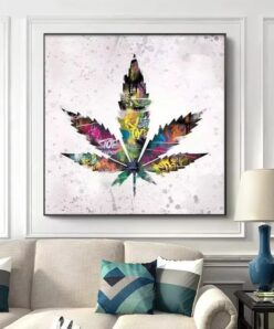 Leaf Graffiti Artwork Printed on Canvas