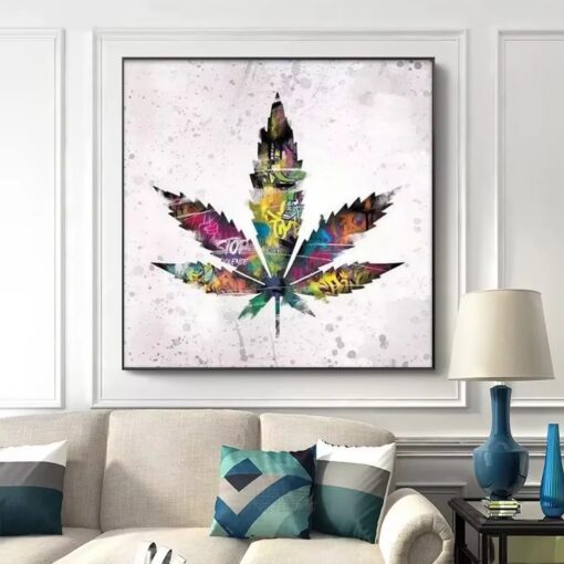 Leaf Graffiti Artwork Printed on Canvas