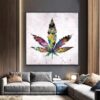 Leaf Graffiti Artwork Printed on Canvas