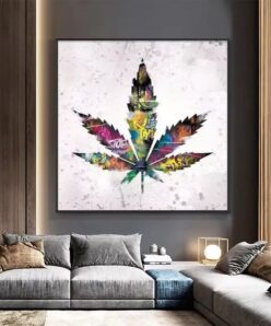 Leaf Graffiti Artwork Printed on Canvas