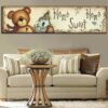 Teddy Bear Home Sweet Home Printed on Canvas