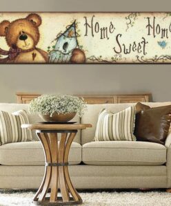 Teddy Bear Home Sweet Home Printed on Canvas