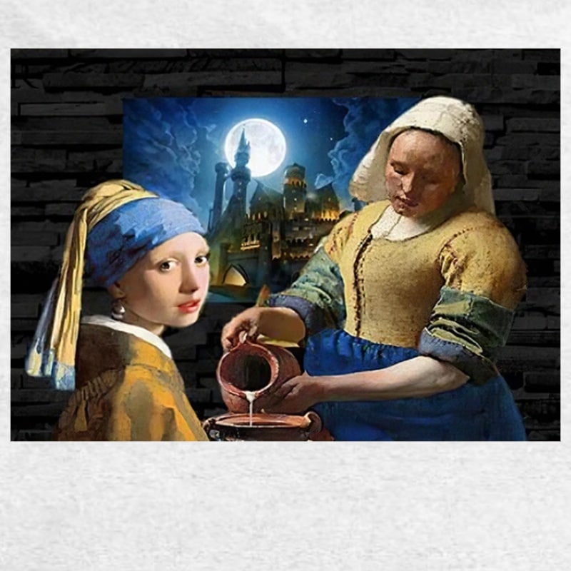 The Milkmaid & The Girl With a Pearl Earring Printed on Canvas