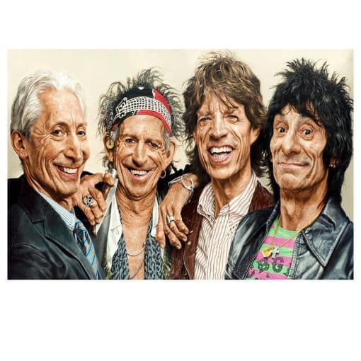 Fun Image of The Rolling Stones Printed on Canvas - Image 2