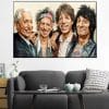 Fun Image of The Rolling Stones Printed on Canvas