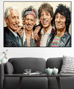 Fun Image of The Rolling Stones Printed on Canvas