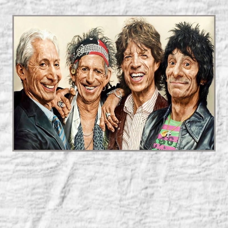 Fun Image of The Rolling Stones Printed on Canvas