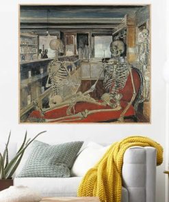 The Skeletons by Paul Delvaux Printed on Canvas