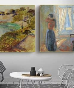 Two Paintings by Edvard Munch Printed on Canvas