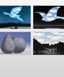 Four Artwork by René Magritte Printed on Canvas