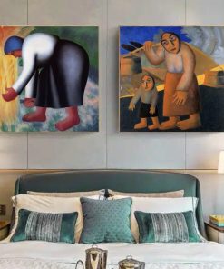 Kazimir Malevich Paintings of Women Printed on Canvas