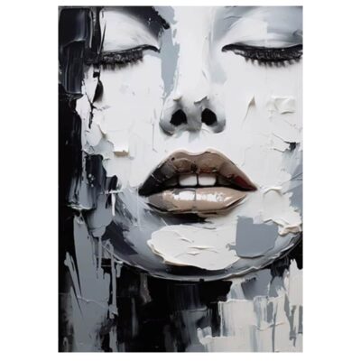 Abstract Beautiful Face Printed on Canvas - Image 3