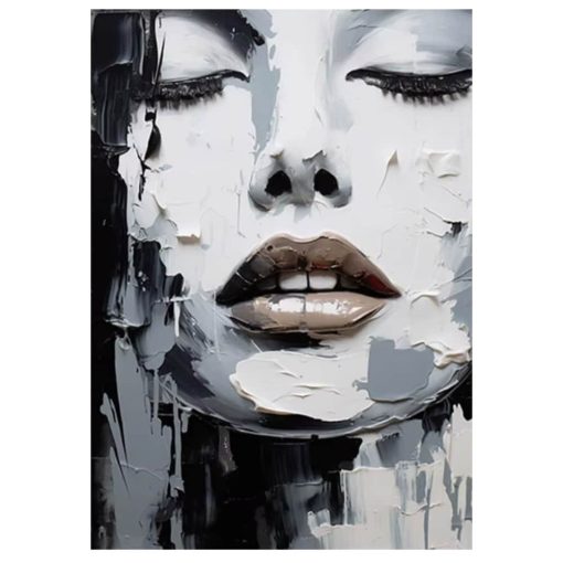 Abstract Beautiful Face Printed on Canvas - Image 3