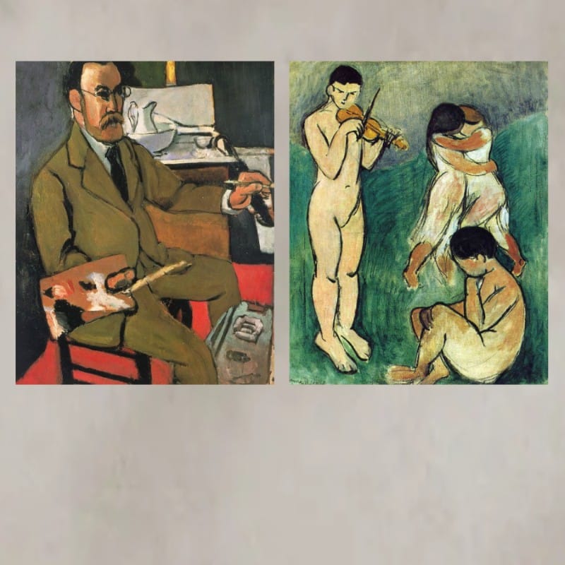 Henri Matisse Self-portrait & Music Printed on Canvas