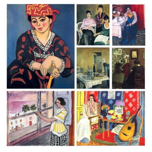 Seven Paintings by Henri Matisse Printed on Canvas