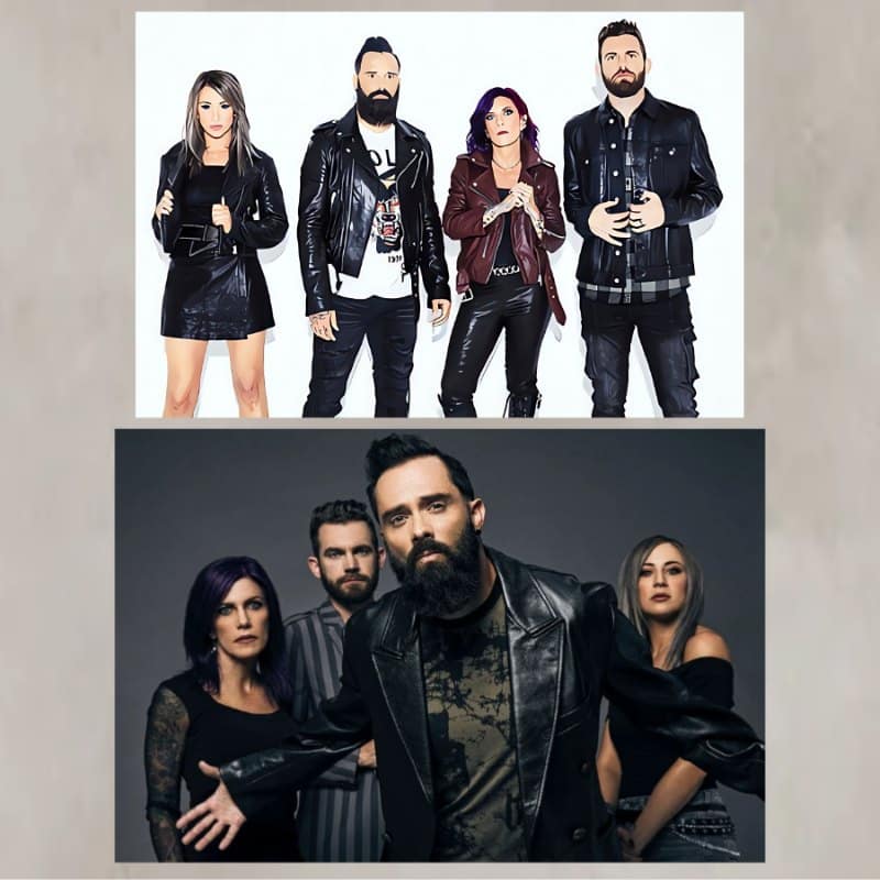 The Skillet Rock Band Printed on Canvas