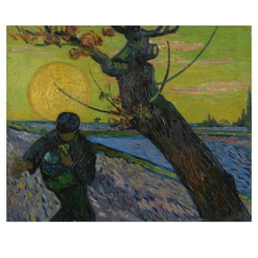 Setting Sun and Rising Moon by Vincent van Gogh Printed on Canvas - Image 2