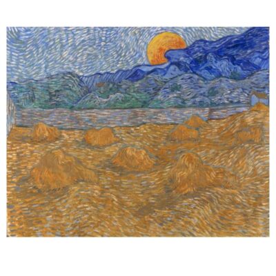 Vincent van Gogh 1889 Landscape with Wheat Sheaves and Rising Moon
