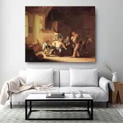 Barber Extracting a Tooth by Adriaen van Ostade Printed on Canvas