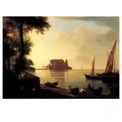 Castel dell'Ovo from the Beach by Antonie Sminck Pitloo ca.1820