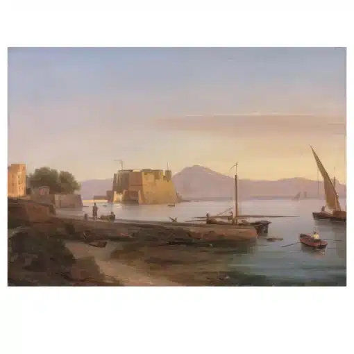 Castel dell'Ovo by Antonie Sminck Pitloo Printed on Canvas - Image 4