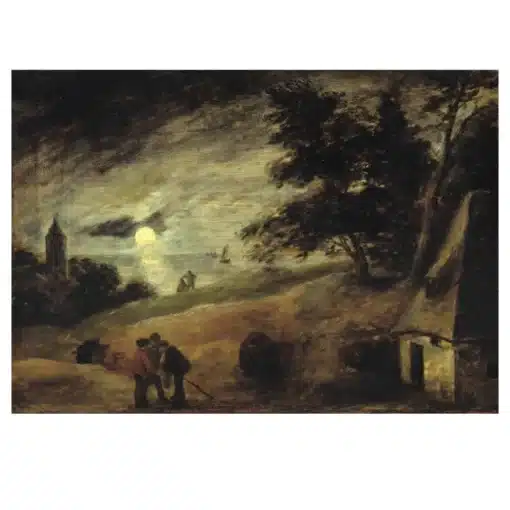 Dune Landscape by Moonlight by Adriaen Brouwer Printed on Canvas - Image 2