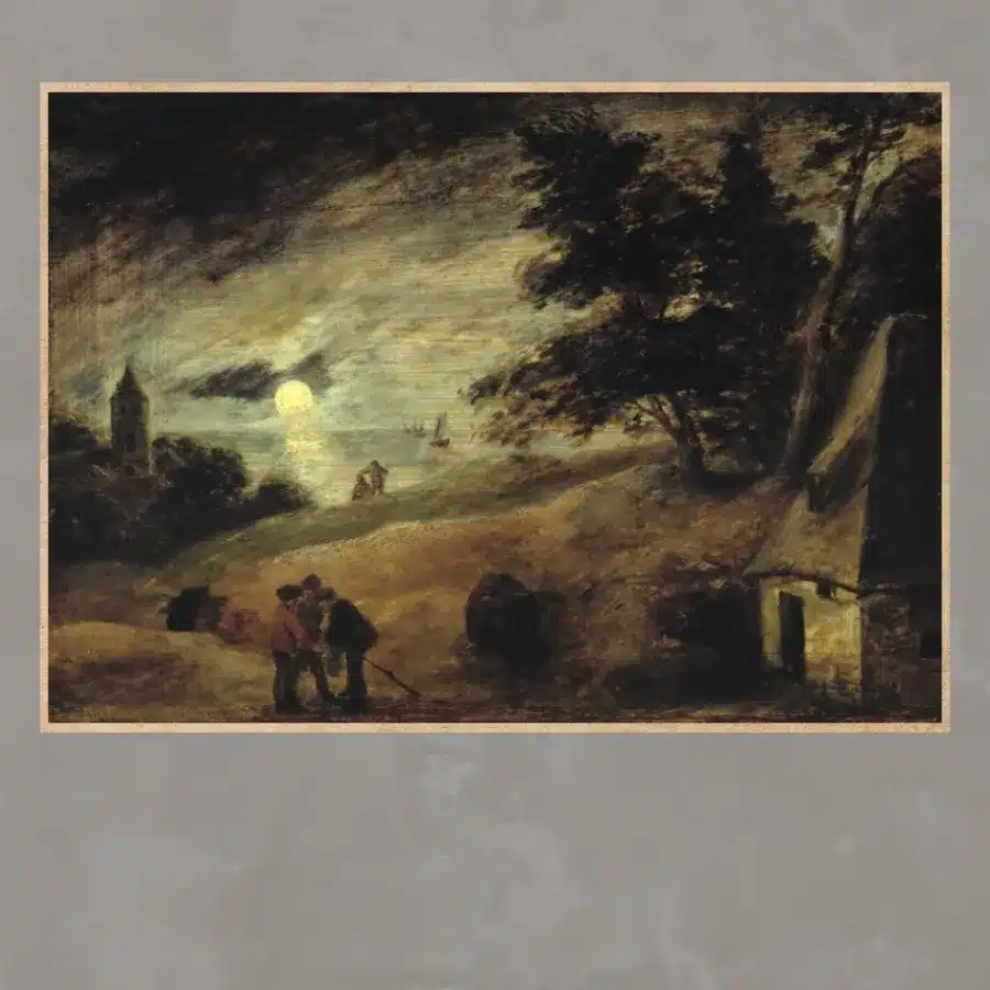Dune Landscape by Moonlight by Adriaen Brouwer ca.1637