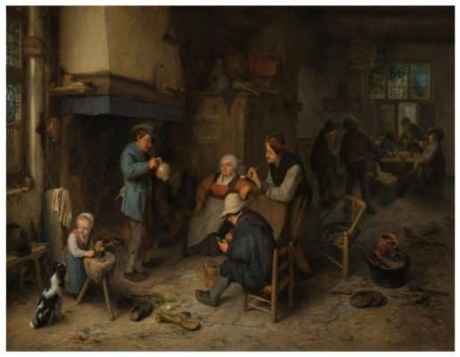 Peasants in an Interior by Adriaen van Ostade 1661