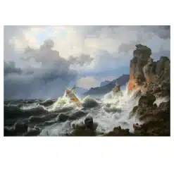 Storm on the Sea at the Norwegian Coast by Andreas Achenbach
