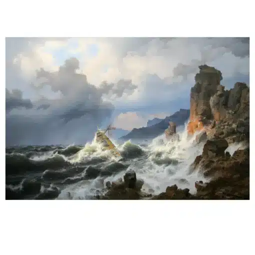 Storm on the Sea at the Norwegian Coast by Andreas Achenbach