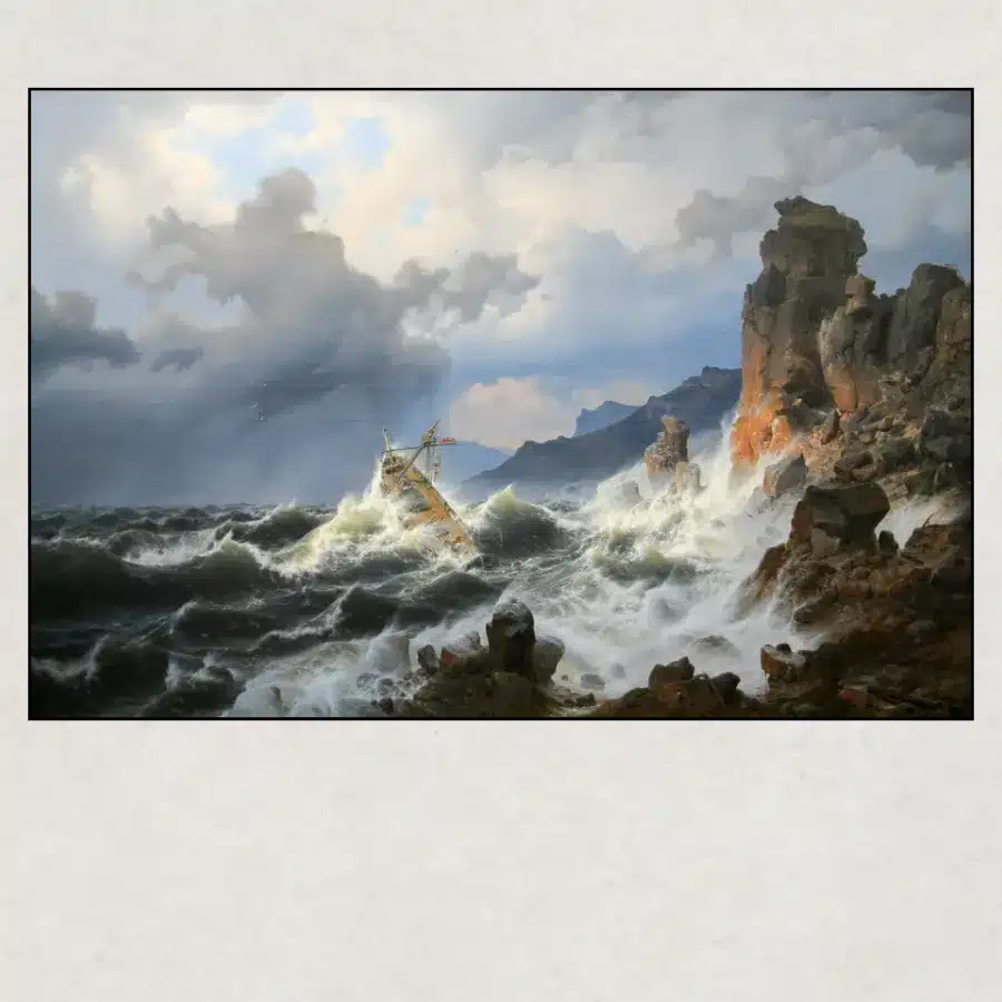 Storm on the Sea at the Norwegian Coast by Andreas Achenbach 1837