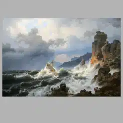 Storm on the Sea at the Norwegian Coast by Andreas Achenbach 1837