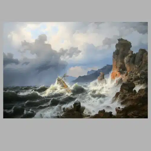 Storm on the Sea at the Norwegian Coast by Andreas Achenbach 1837