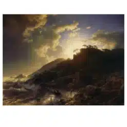 Sunset after a Storm on the Coast of Sicily by Andreas Achenbach 1853