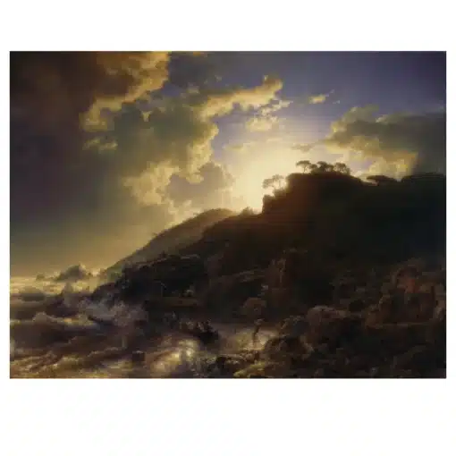 Sunset after a Storm on the Coast of Sicily by Andreas Achenbach 1853