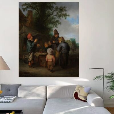 The Quacksalver by Adriaen van Ostade Printed on Canvas
