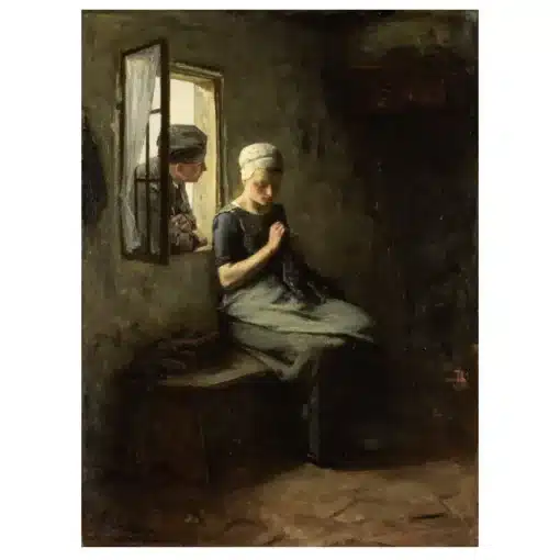 Vissersvrijage by Johannes Albert Neuhuys 1880