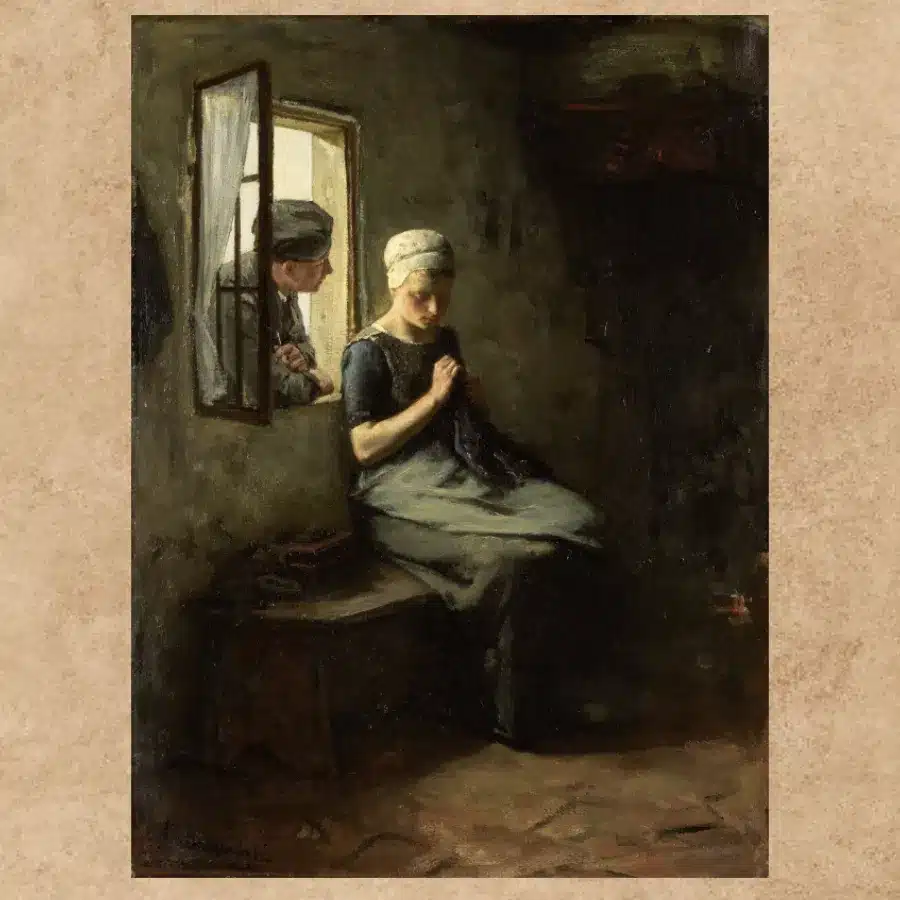 Vissersvrijage by Johannes Albert Neuhuys 1880