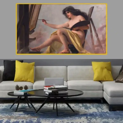 An Allegory of Art by Luis Ricardo Falero Printed on Canvas