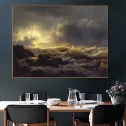 Clearing Up Coast of Sicily by Andreas Achenbach Printed on Canvas