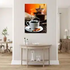 Cup of Hot Coffee Artwork Printed on Canvas