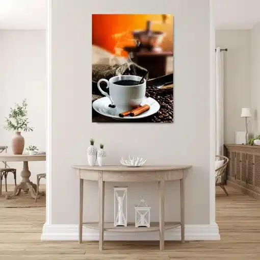 Cup of Hot Coffee Artwork Printed on Canvas