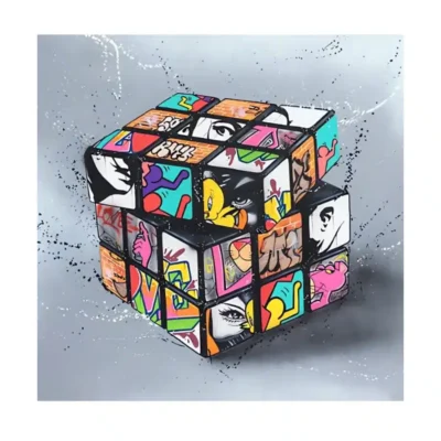 Magic Cube Graffiti Wall Art Printed on Canvas - Image 2