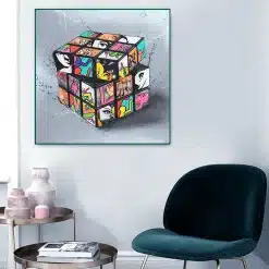 Magic Cube Graffiti Wall Art Printed on Canvas
