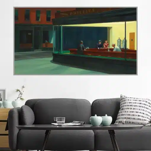 Nighthawks by Edward Hopper 1942 Printed on Canvas