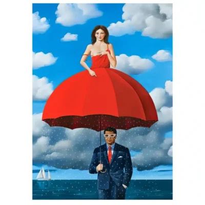 Rain in an Umbrella and the Rein Dans Printed on Canvas - Image 2