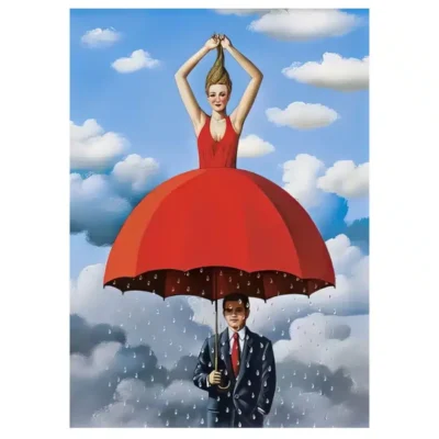 Rain in an Umbrella and the Rein Dans Printed on Canvas - Image 3