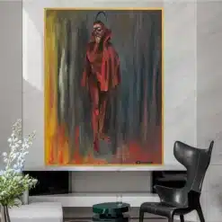Satan in Red by Edward Hopper Printed on Canvas