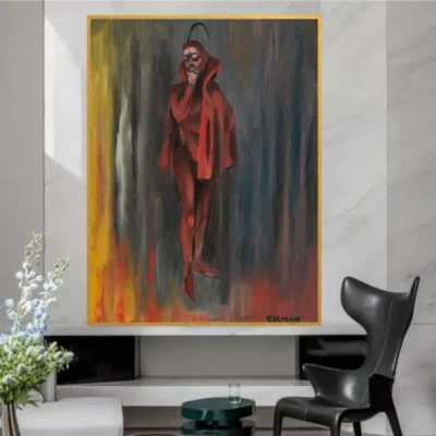 Satan in Red by Edward Hopper Printed on Canvas