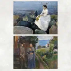 Summer Evening and Summer Night by Edvard Munch Printed on Canvas